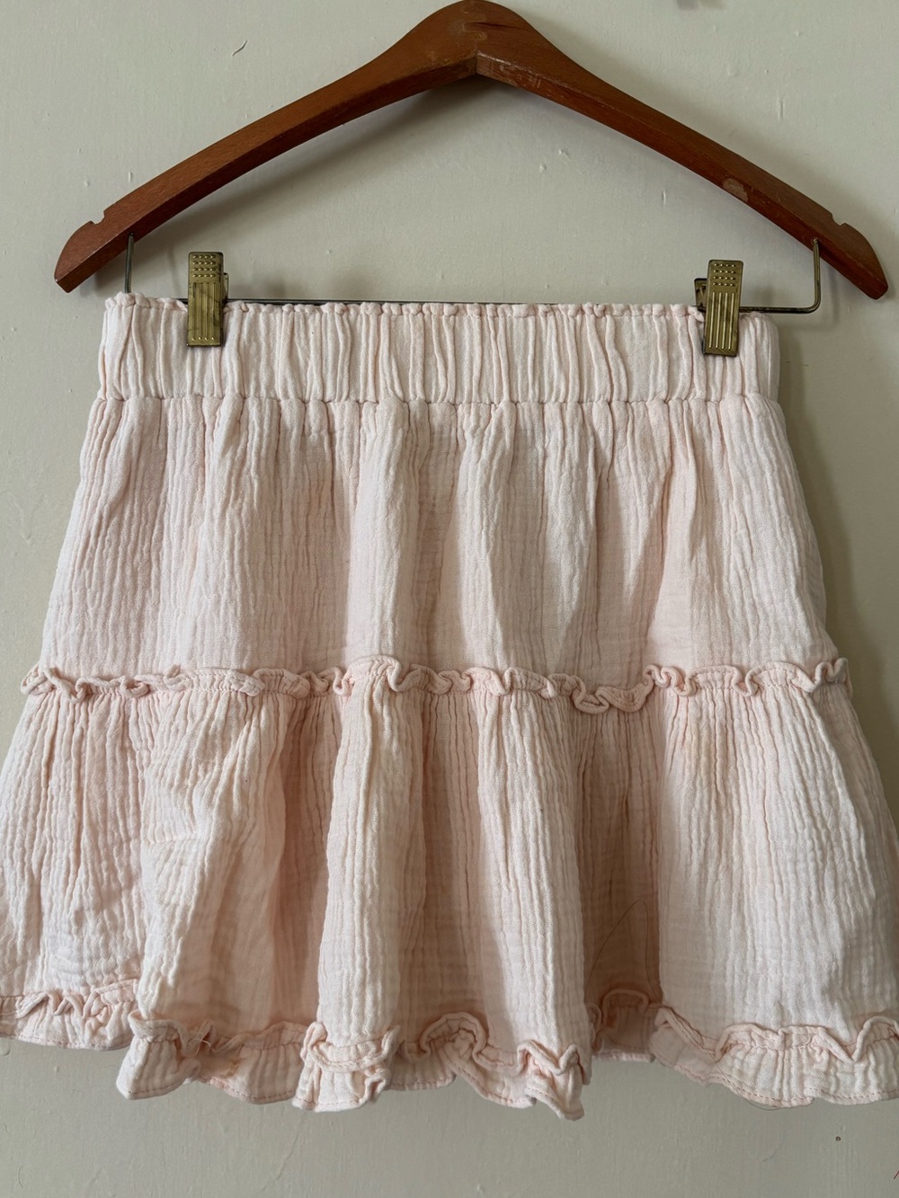 Olivaceous Pale Pink Tiered Ruffle Skirt